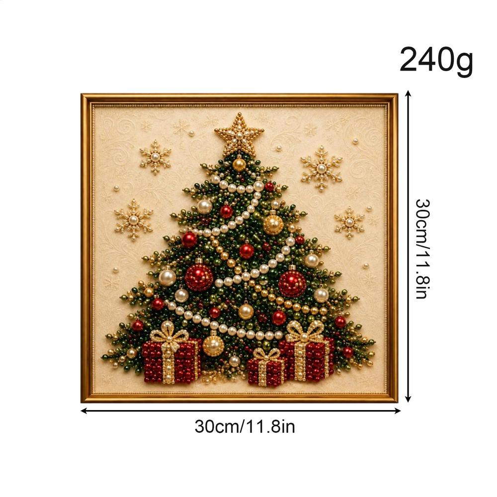 DIY Christmas Pearl Art Kit with Frame Christmas Pearl Beads Art Craft for Home Wall Decor for Adults Beginner