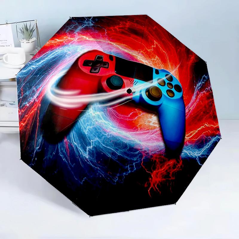 Energetic Gaming Controller 8-Frame for Travel, Camping, Casual Lightweight Portable Umbrella, Essential for Every Family Holidays Birthday Gift