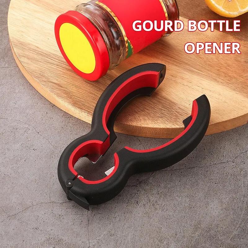 Kitchen Gadget Stainless Steel 8-Character Can Openers Creative Six-in-One Can Openers Pear-Shaped Beer Bottle Opener