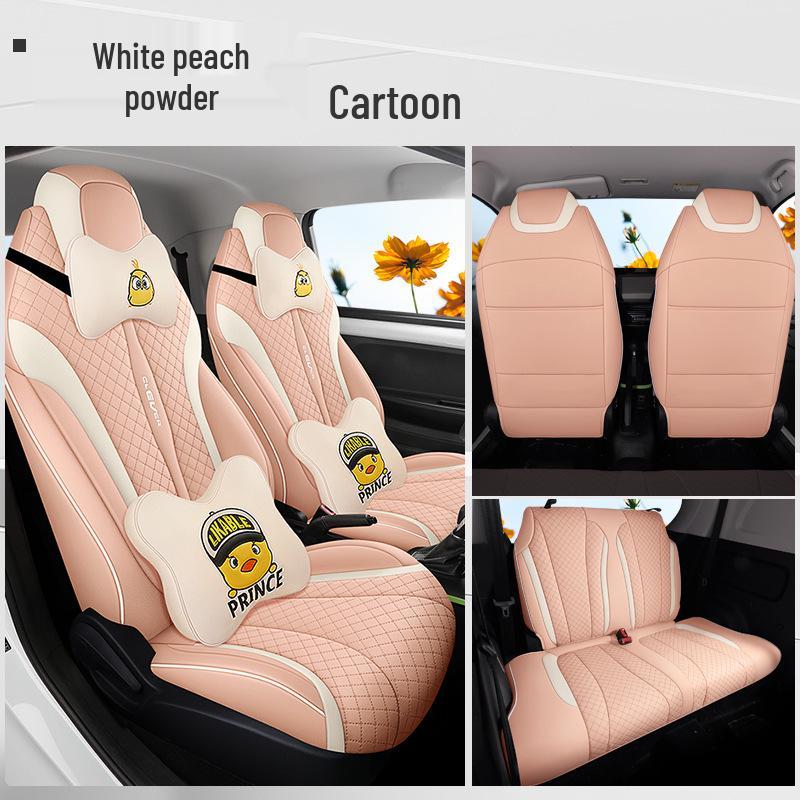 YH Cowin Car Seat Cushion Cover: Fashionable, Full Leather, All-Season, Sporty Design.