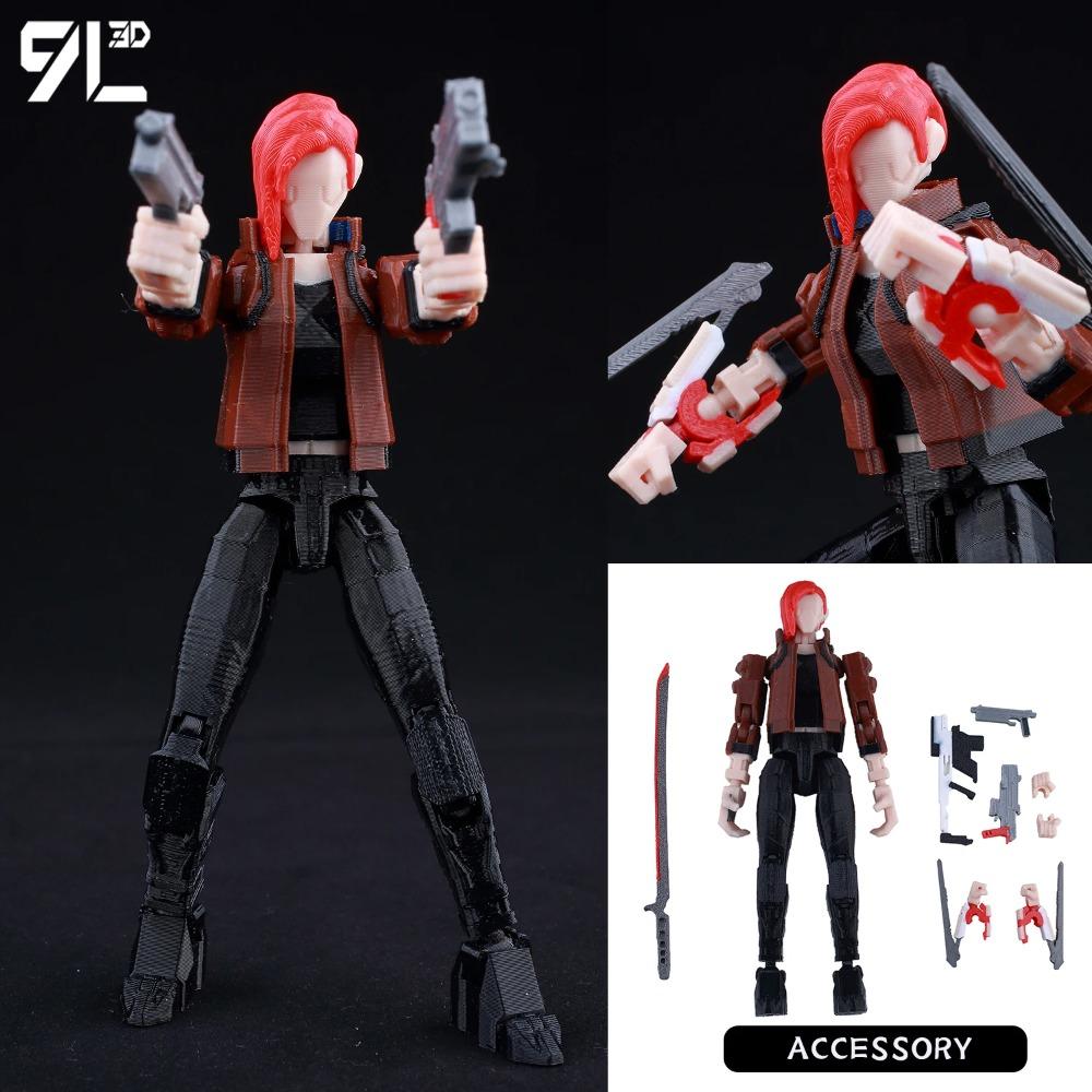 

9L3D Neon Cyberpunk Female V Action Figure LUCKY13 Cybernetic Titan13 Multi-Jointed T13 Dummy13 Anime Collectible Model Toys
