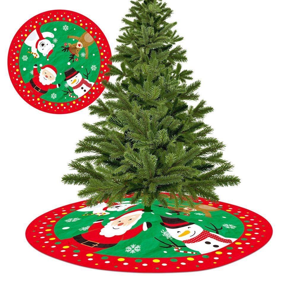 Party Decor Happy New Year Christmas Tree Skirt Xmas Floor Cover Carpet Floor Mat Outdoor Blanket