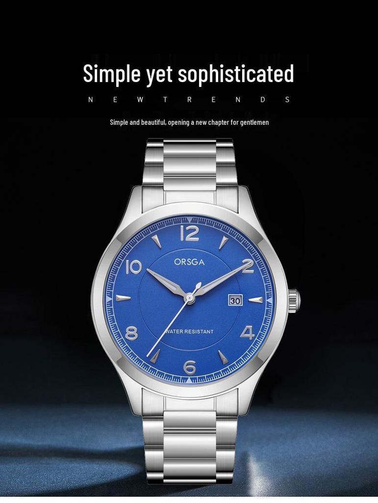 ORSGA Men's Fashion Waterproof Business Quartz Watch with Calendar