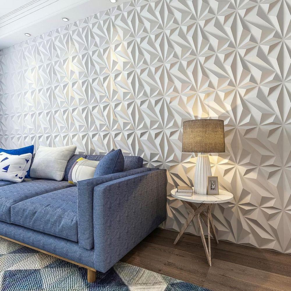 White Wall Sticker 3D PVC Wall Paper Removable Wall Panel Bathroom Kitchen