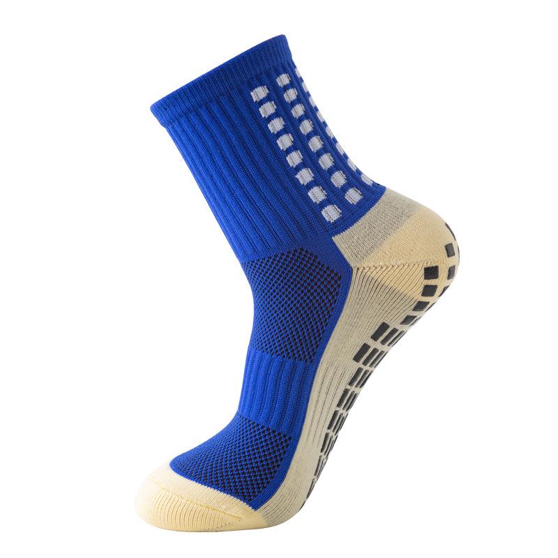Unisex Anti-Slip Breathable Mid-Calf Football Socks with Moisture-Wicking Terry Sport Bottom