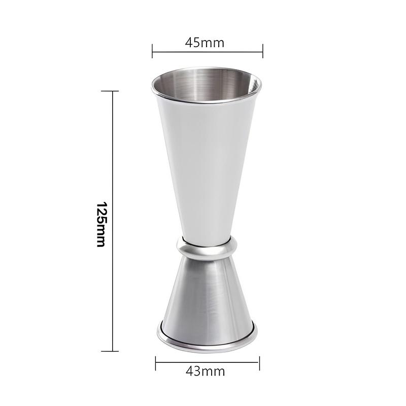 304 Stainless Steel Double-Ended Cocktail Measuring Cup (15/30ml Oz) With Rolled Edge 30/60ml Measuring Glass