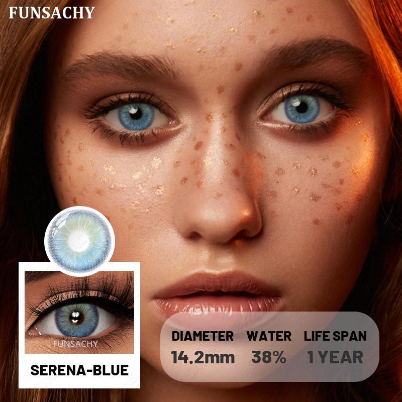 Funsachy 1 Pair Natural Brown Eye Color Contact Lenses Grey Lens High Quality Student Annual Beauty Cosmetics