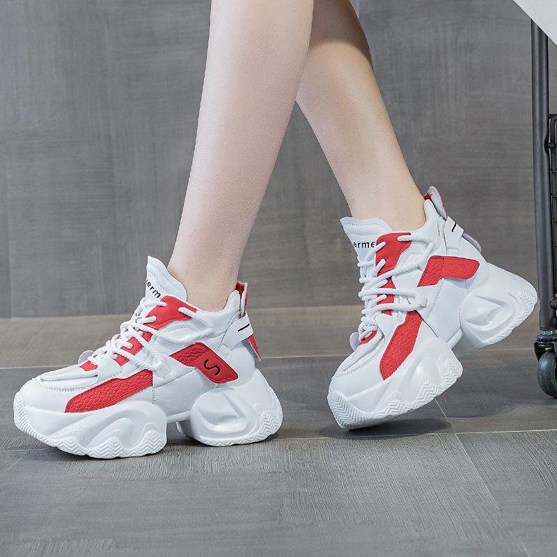 5526 Dad Shoes Women's Spring and Summer New Color Matching Leather Surface Breathable Versatile Sports and Leisure Shoes Women