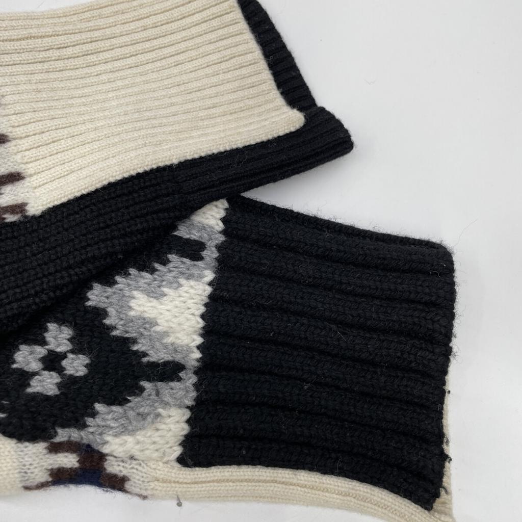 sacai 21-02776M Black x White Rider's Zip Knit tops 1 Black x IvoryUsed