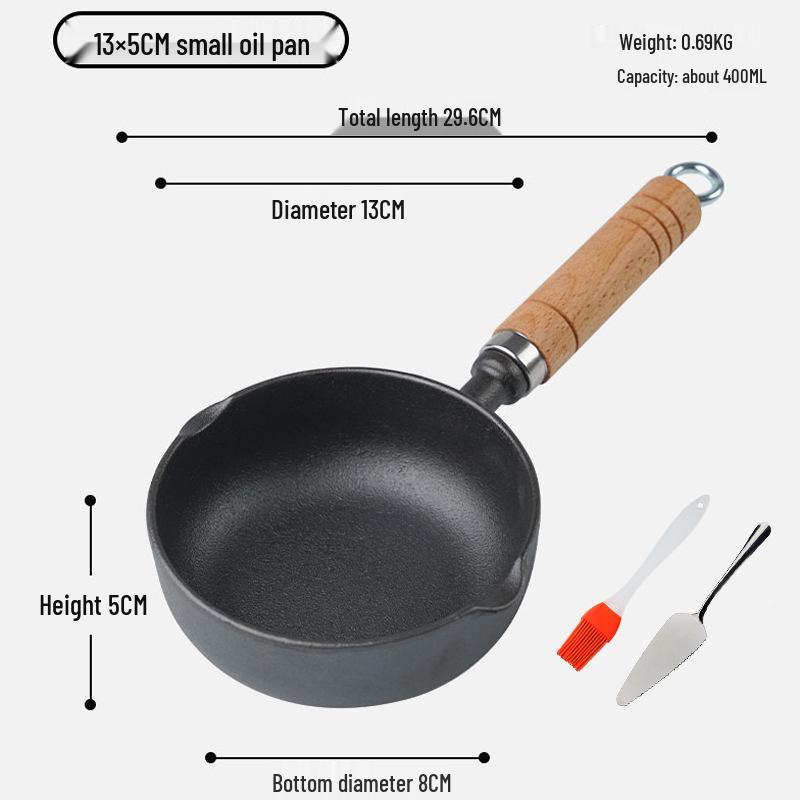 Non-Stick Mini Cast Iron Frying Pan for Oil Drizzling, Stir-Frying, and Egg Frying