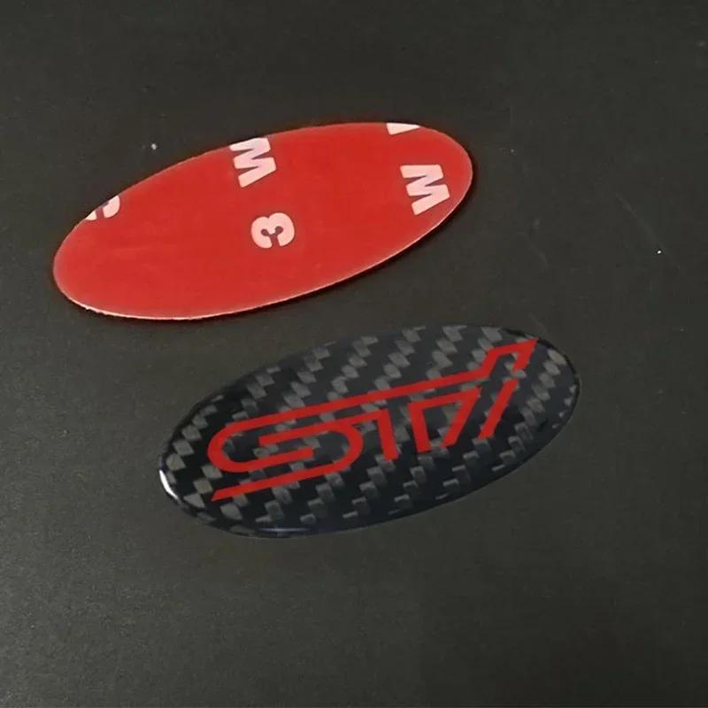 Carbon Fiber Car Steering Wheel Logo Emblem Badge Stickers for Subaru Forester Outback Impreza Legacy STI WRX BRZ Tribeca Ascent Z15