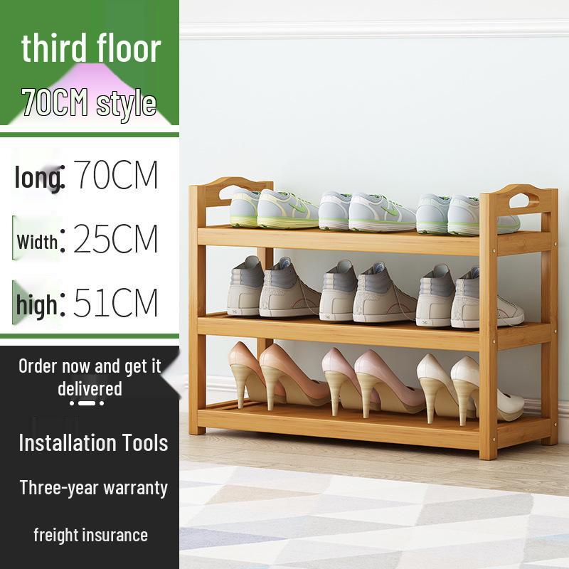 Economical Bamboo Shoe Rack for Home Entrance, Stylish Multi-layer Indoor Storage Cabinet