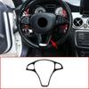 ABS Car Steering Wheel Decoration Frame Trim 1pc For Mercedes Benz C E GLC CLA GLA Class W205 W213 X253 C117 X156 2015-2018 (Black)