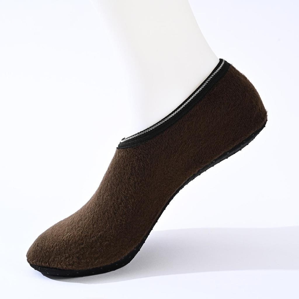Women's Solid Color Non-Slip Velvet Thick Floor Socks for Autumn and Winter