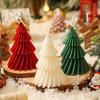 Nieuwe Origami Vouwwaaier Vormige Siliconen Kaarsmal, DIY Geometrische Roterende Kerstboom Kaars & Aromatherapie Mal, Vintage Franse Stijl Rode Kaarsmal
