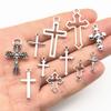 Retro Zinc Alloy Cross Pendant for DIY Jewelry