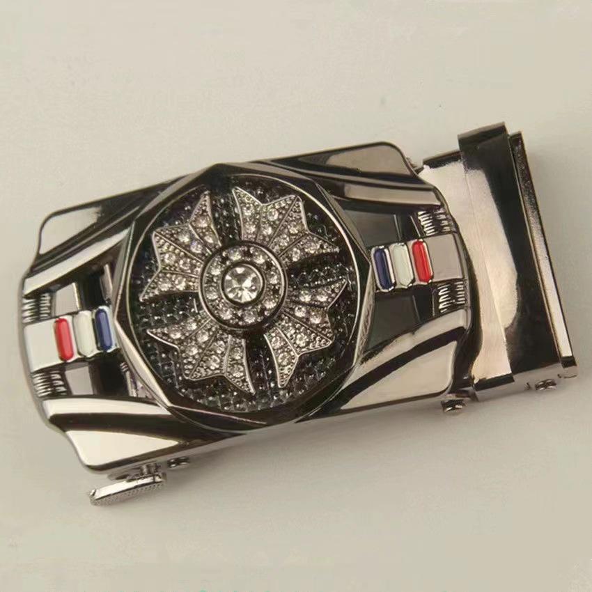 Men's Diamond-Studded Fashion Belt with Automatic Buckle