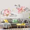 Lotus Flower Wall Sticker Self Adhesive Wallpaper for Living Room Bedroom Decor Sofa Background Wall Art Home Decoration