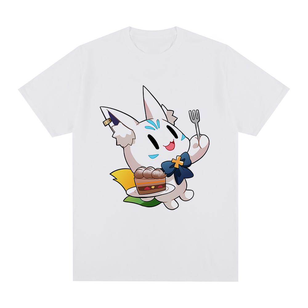 Hololive English VTuber Shirakami Fubuki Sukonbu T Shirt Unisex /Women Harajuku Graphic Tshirt Unisex Aesthetic Cartoon Cotton Tees