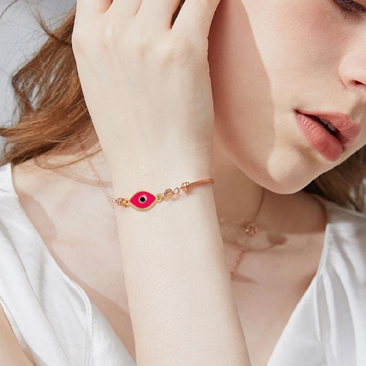 Elegant Copper Necklace and Bracelet Pendant Evil Eyes Charm with Sparkling Zirconia Handmade Jewelry Accessories