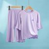 Girls' Modal Summer Pajama Set: Lightweight, Seven-Sleeve Baby Lounge Wear for Air Conditioning.