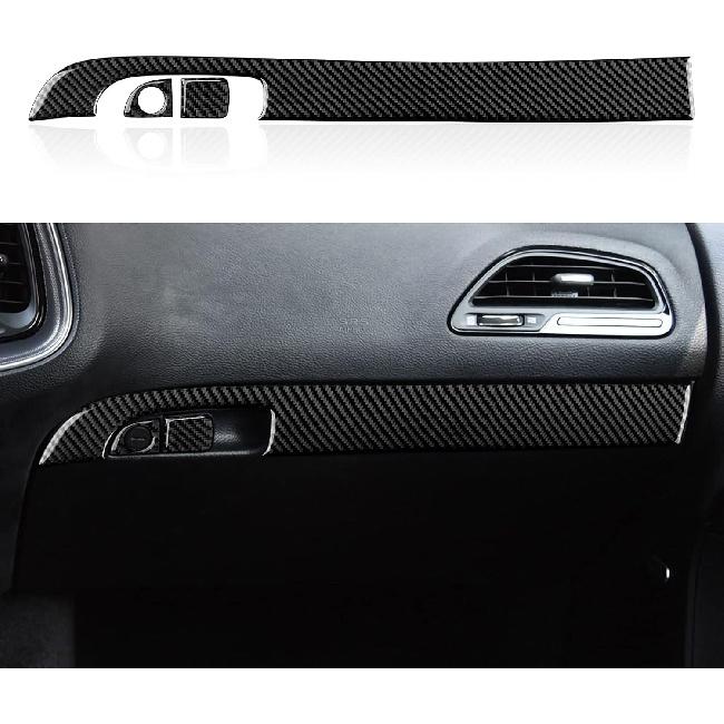Car Gear Shift Panel Cover Decals for 2011 2012 2013 2014 Dodge Charger Accessories Carbon Fiber Interior Stickers