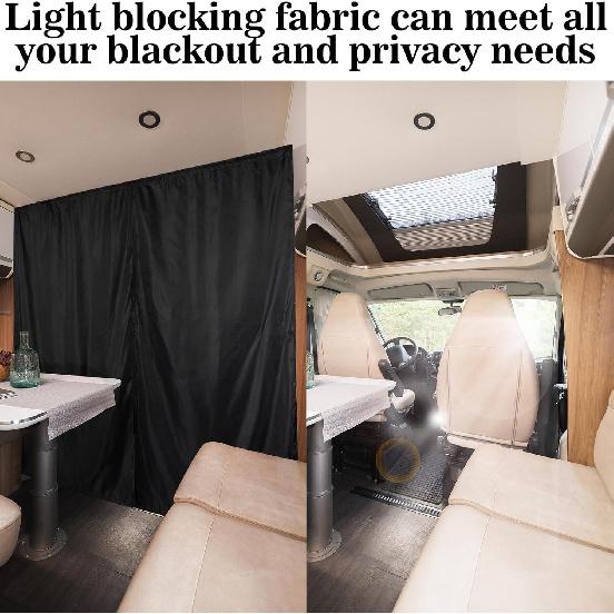 71 X 63 Van Privacy Curtain In Cab Or Rear Light Blocking Cab Divider Curta Campervan Kit For Van RV Truck For Travel Nap Camping