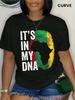 Map Print Crew Neck T-Shirt, Casual Short Sleeve T-Shirt For Spring & Summer, Women's Clothing