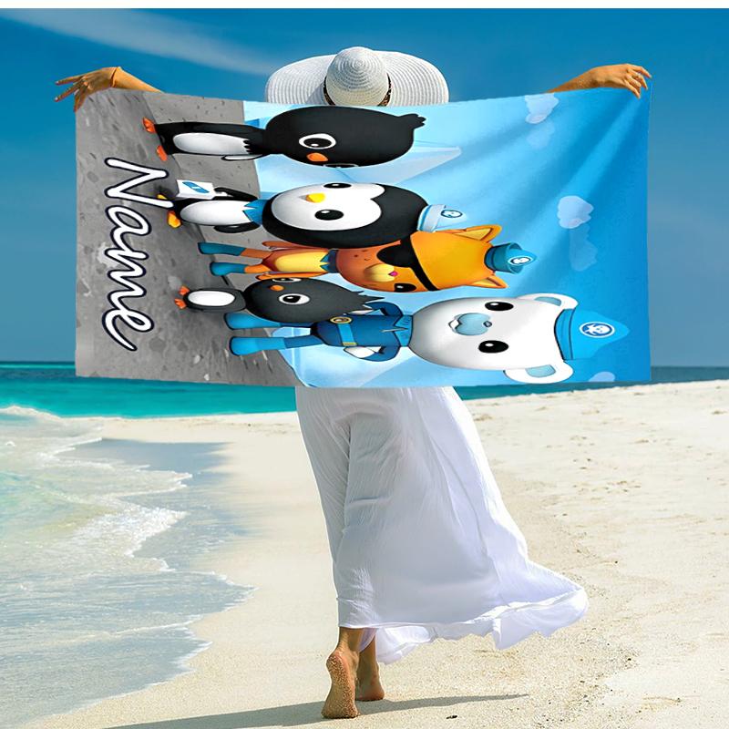 Personalized customized proof beach towel with Octonauts pattern - soft, absorbent,quick-drying,perfect swimming,camping&bathing