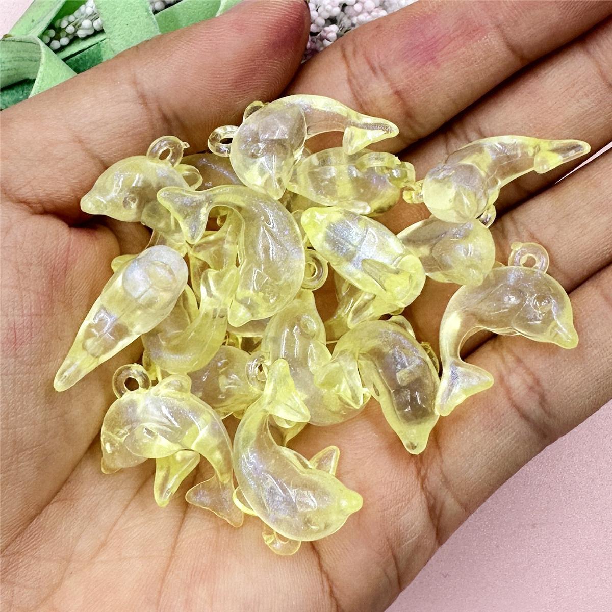 

Свободные бусины 20 шт. ювелирные аксессуары ожерелье своими руками 15,6*20,5 мм акриловые браслеты мода для изготовления ювелирных изделий в форме дельфина жёлтый