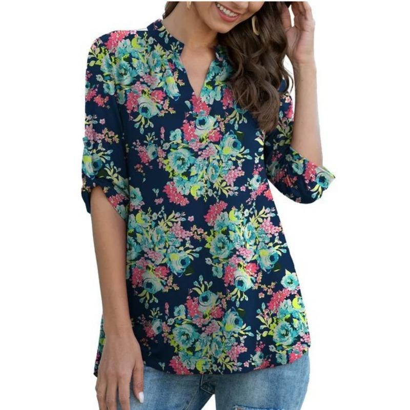 YYFS Women's Fashion Casual Summer Spring 1/2 Sleeves V-Neck Blouses & Shirts