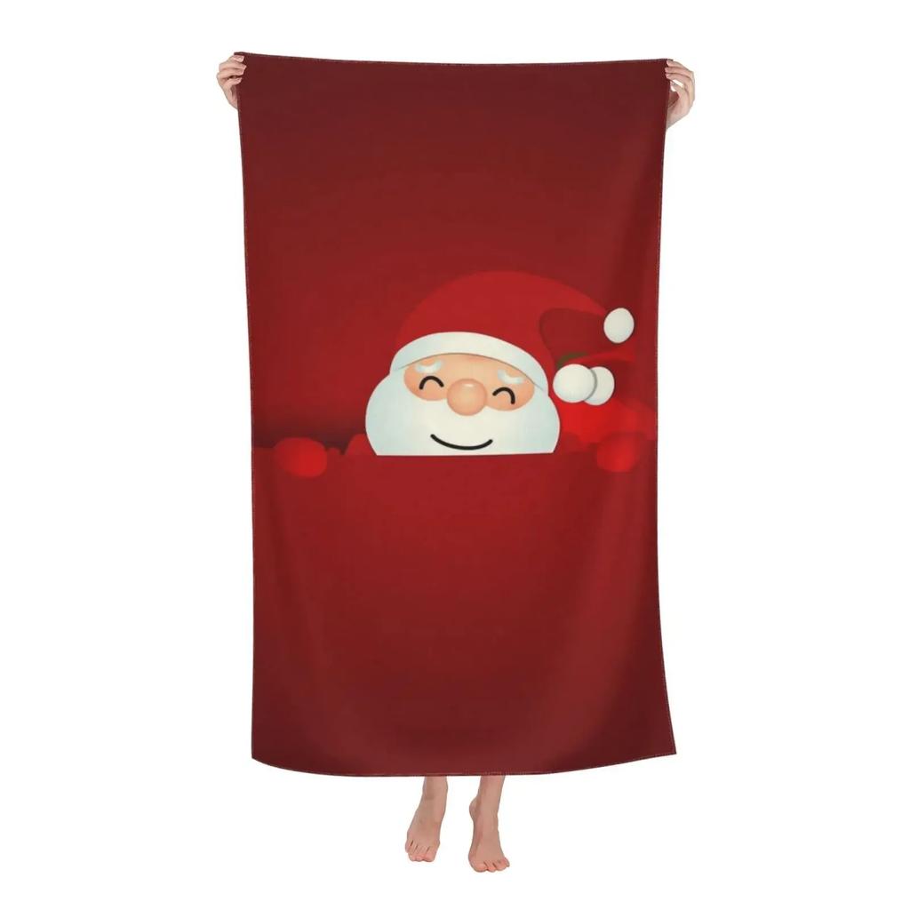 Christmas Gifts For Couple Bathroom Beach Towel Cute Santa Claus Design Women Swimming Fitness Exercise Yoga Mat Quick Dry Towel
