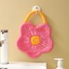 1pc Hand towel with hanging flower shaped design, household kitchen absorbent handkerchief