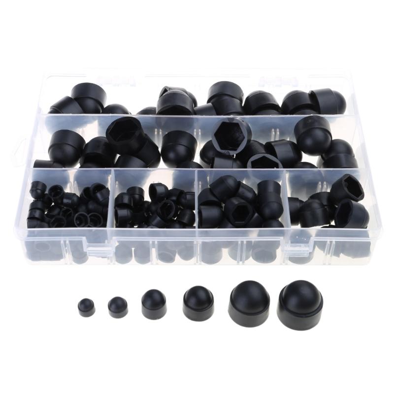 Threaded Inserts with Caps Set Plastic Locking Assortment Easy to Use Self Locking Nut with Caps Set Essential Nut Set