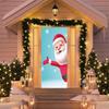 Four-Sided Stretch Christmas Door Cover - Easy Install with Festive Pattern