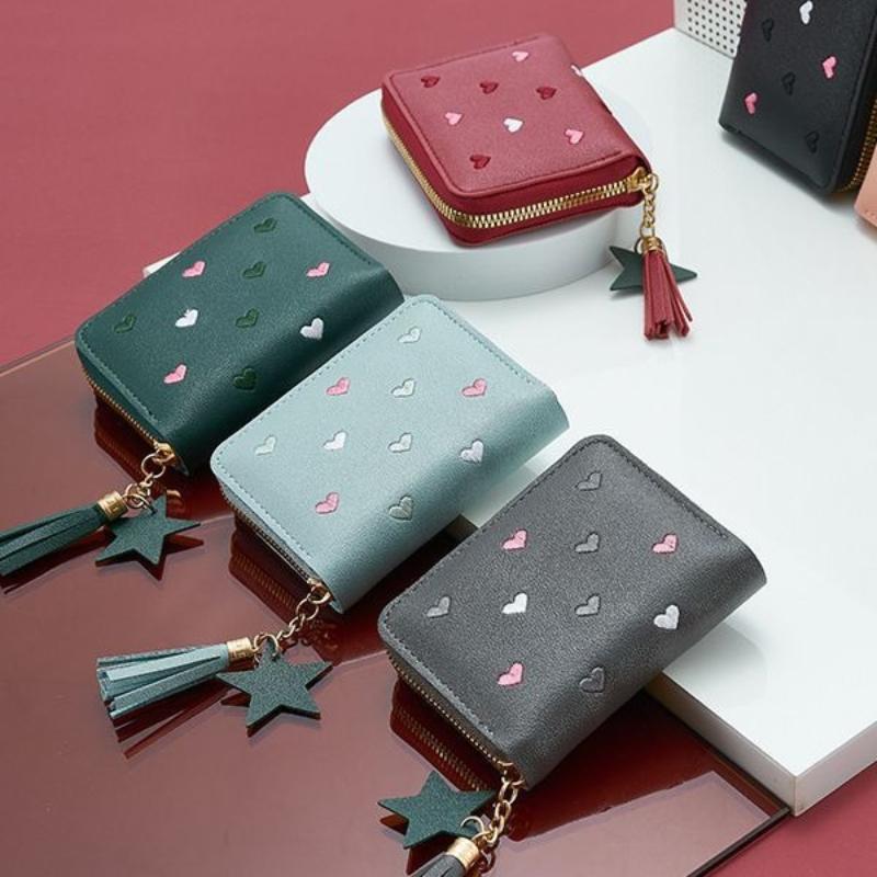 New Tassel zipper Wallet ladies short Korean version of the Multifunctional cute style Female Coin Purse