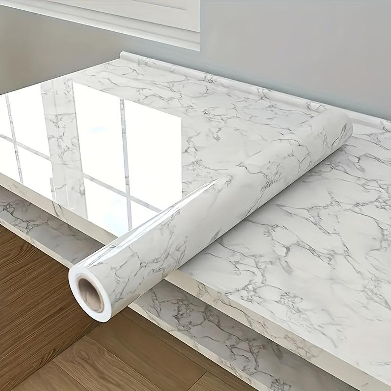 Self Adhesive Oil-proof Water-proof Heat-resistant - 1 Roll 0.12mm Thick - Marble Pattern PVC Wallpaper - Easy To Install Kitchen Wall Stickers