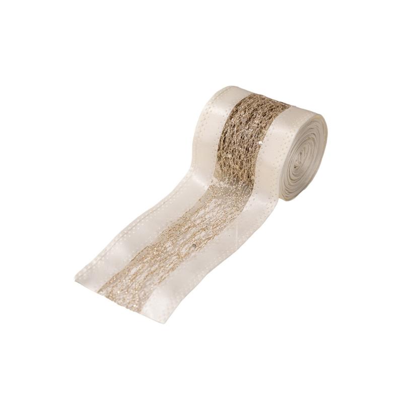 

Flexible Shaping Christmas Fabric Ribbon With Iron Wire Frame For Customizable Home Celebration Ornament