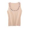 Accessible Luxury Import Rhinestone U-Collar Knitting Vest Fashion Fengcai Color Diamond Chain Inner Camisole