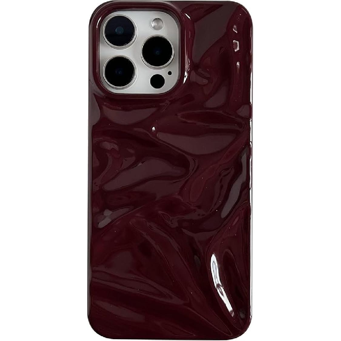 

Caseative для чехла iPhone 16 Pro, Однотонный чехол для телефона с плиссированным узором волны ряби (Светло-розовый, 16 Pro) вино красного