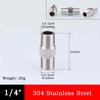 10pc 304 Stainless Steel Hexagonal Outer Wire Double Headed Straight Through Coupling Threaded Pipe Male Thread Hex Nipple Union