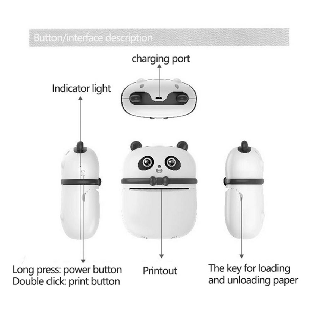 Mini Pocket Wireless Bluetooth Usb Thermal Printer For Labels And Stickers With Paper Roll