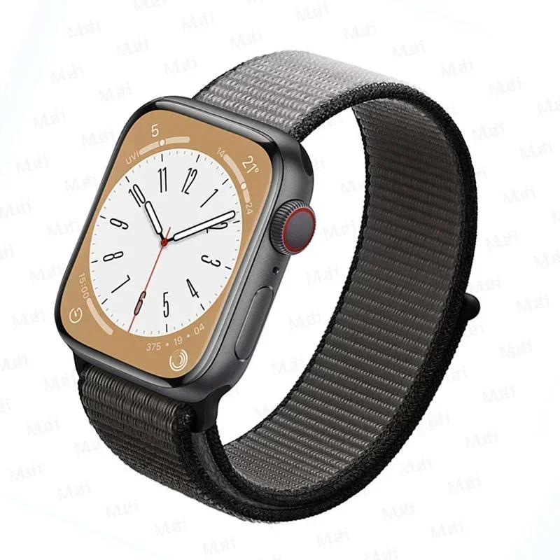 Nylon loop Strap For Apple Watch bands 46mm 44mm 40mm 45mm 41mm 42mm Sport Bracelet iwatch Ultra 2 49mm Series 10 9 8 se 7 6 5 4 Strap