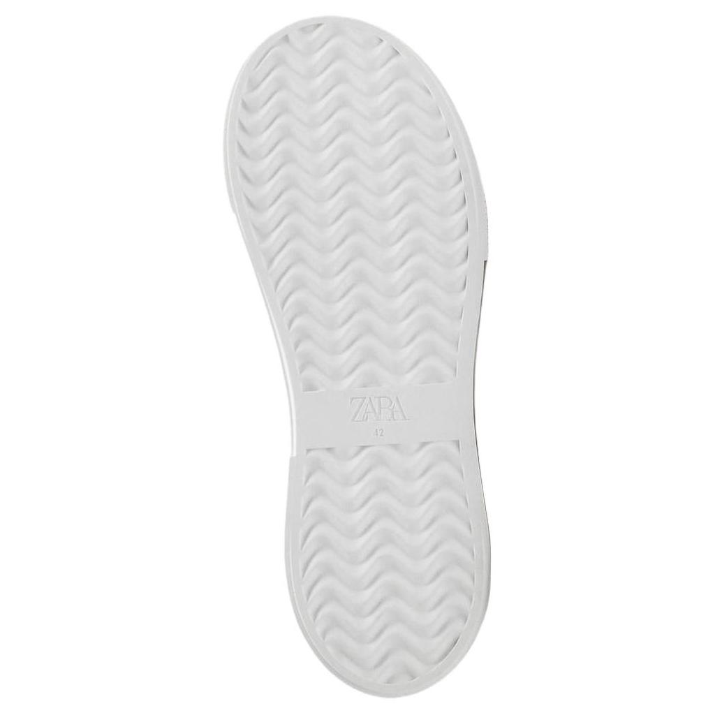 Zara Pu Fashion Simple Thick Sole Lightweight Low Top Sneakers Men Sneakers White 12286520001