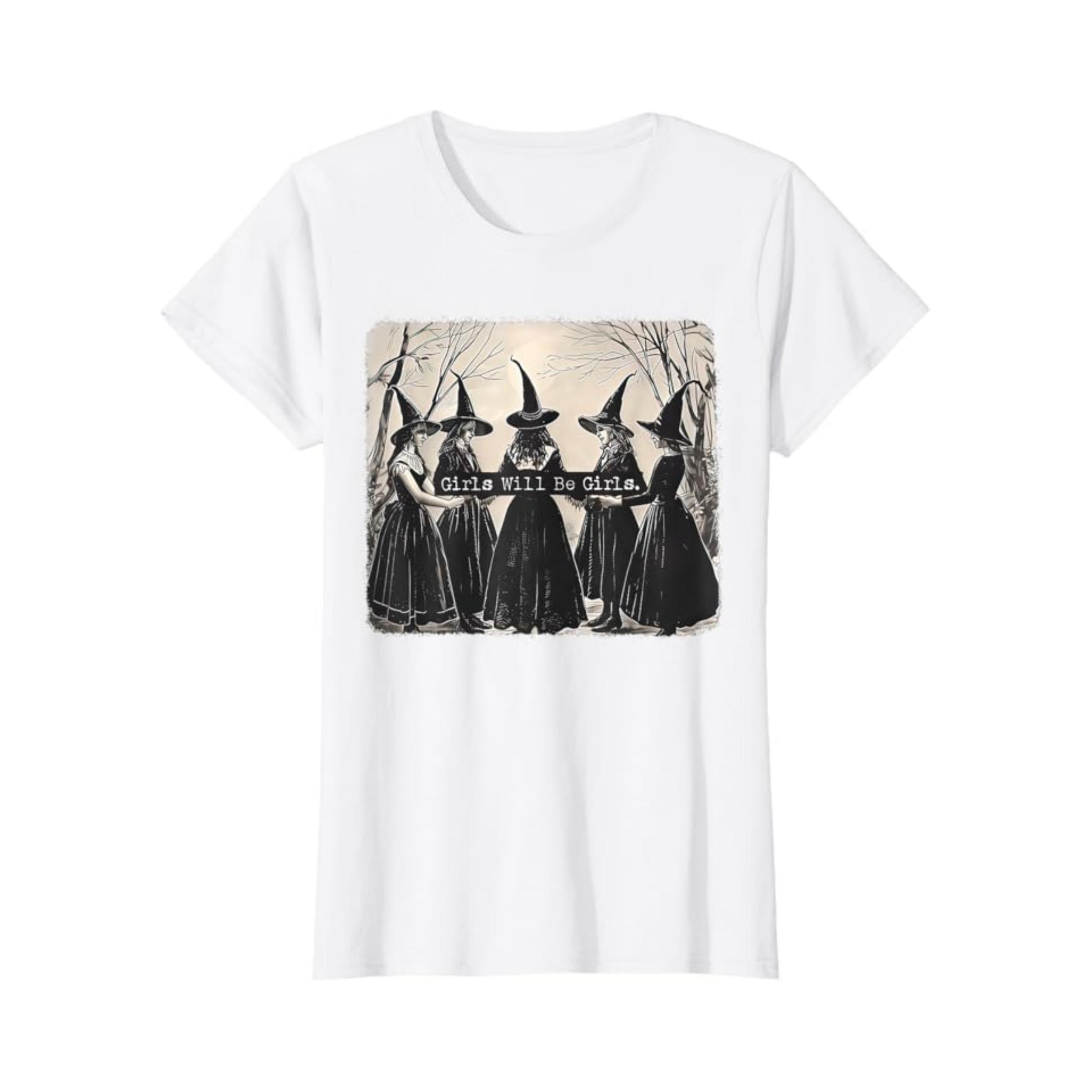 

Девочка Будет Девочкой Колдунья Хэллоуин Футболка 100% Хлопок Высокое Качество Новинка 2024 Новая Футболка Короткий Рукав Осенний Топ 01232 4XL