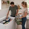 Freezer Storage Basket with Handles for Kitchen Freezer Organization, Wire for Food