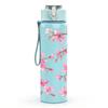 1PC Pink Cherry Blossom Floral Print 750ml Color Plastic Sports Water Bottle Leakproof Flip Straw Lid Suitable for Sports Office Home Use