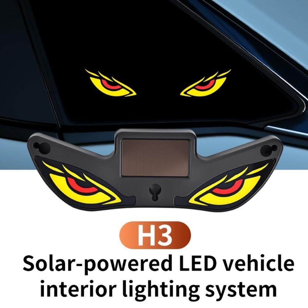 LED Car Neon Light Solar Powered Anti-Rear-End Light Vehicle Signal Lights Car Decoration
