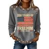 2026 Cross-border Amazon Autumn and Winter Women's New Eagle Letter American Print Women's Casual Crew Neck Sweater