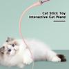 1 Set Cat Stick Interactive Silicone Cat Teaser Toy with Replaceable Top Simulated Mouse Tail Cat Teasing Stick Pet Supplies
